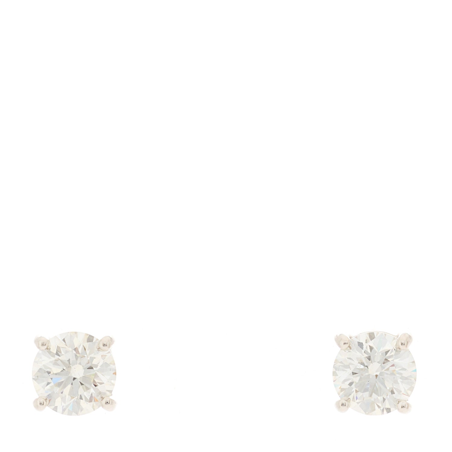 Tiffany Platinum Diamond 1.62ctw Solitaire Earrings 1 of 5