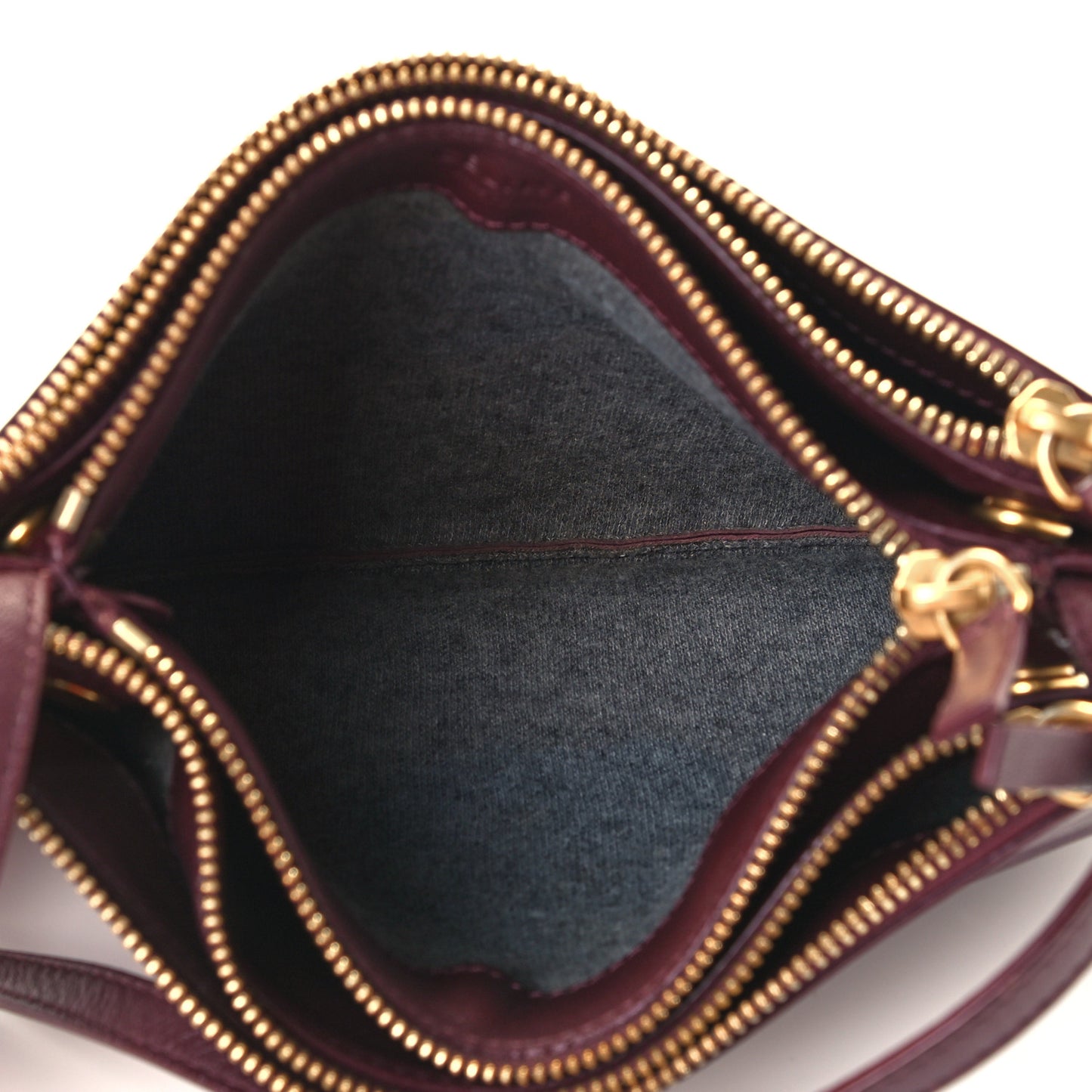 Lambskin Large Trio Crossbody Bag Burgundy