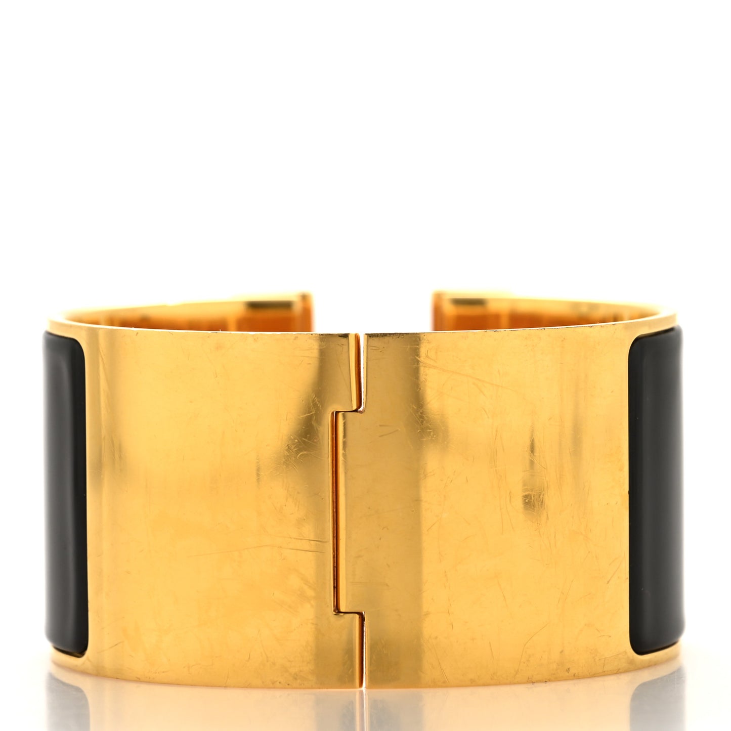 Enamel Extra Wide Clic Clac H Bracelet GM Black