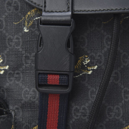 Gucci GG Supreme Monogram Tigers Double Buckle Backpack Black Multicolor 15 of 20
