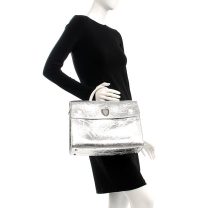 Christian Dior Metallic Calfskin Large Diorever Flap Silver 2 of 8