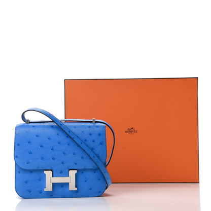 Hermes Ostrich Constance 18 Bleuet 11 of 11