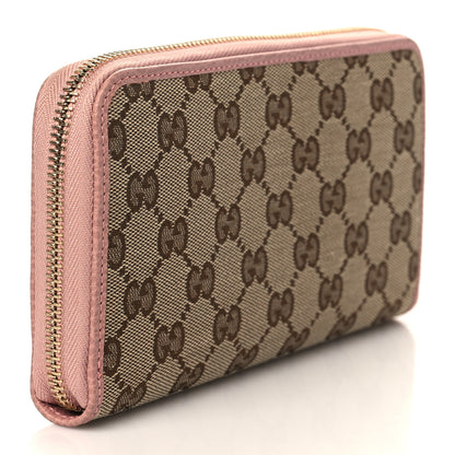 Gucci Monogram Dollar Calfskin Zip Around Wallet Beige Ebony Soft Pink 3 of 6