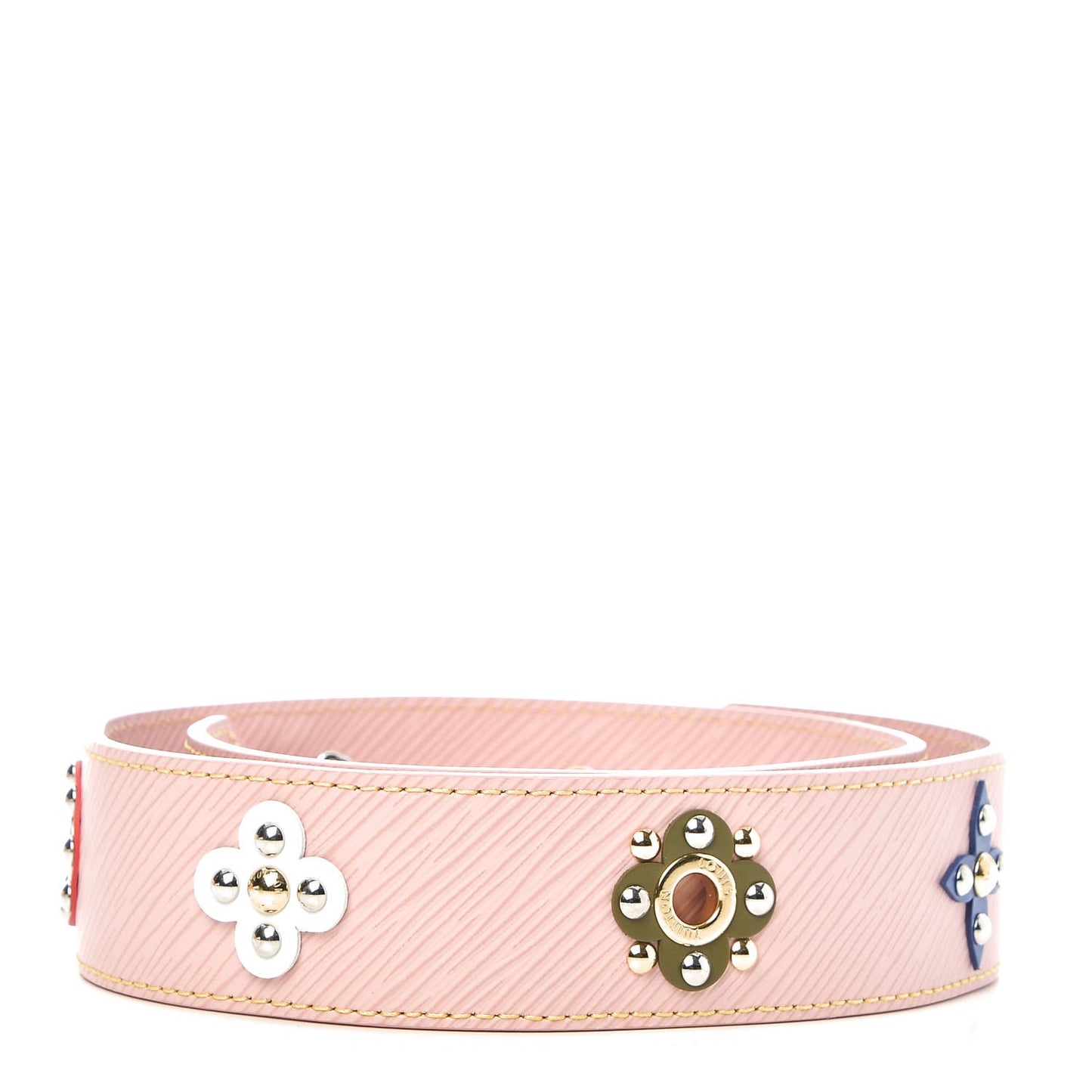 Epi Mechanical Flowers Bandouliere Shoulder Strap Rose Ballerine