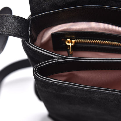 Gucci Suede Medium Arli Flap Shoulder Bag Black 11 of 15