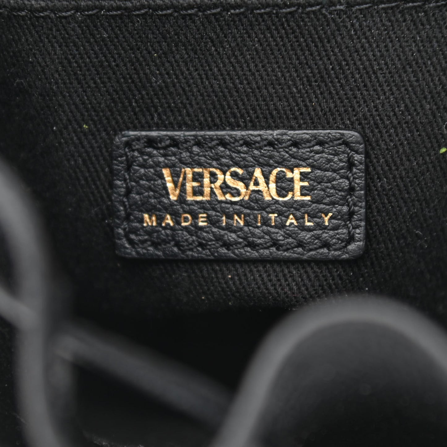 Calfskin Medusa Chain Bucket Bag Black