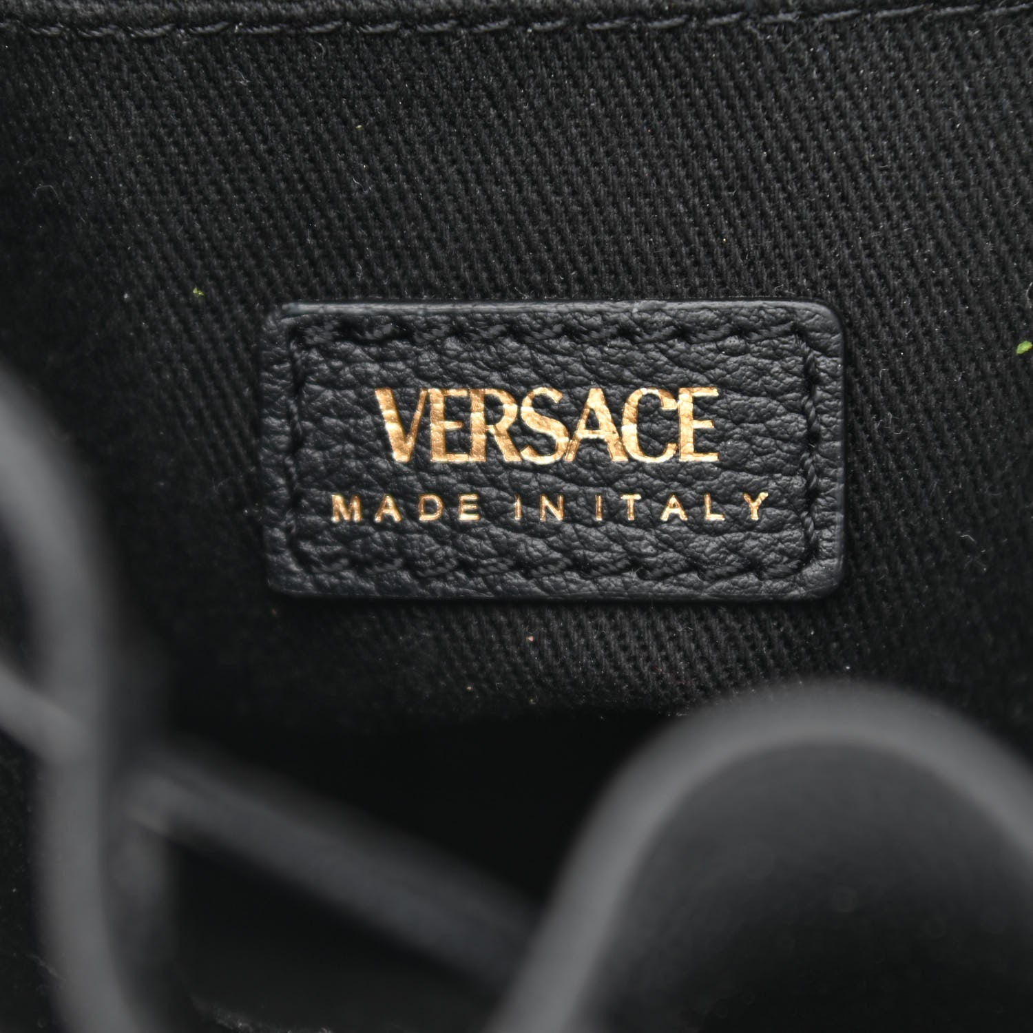 Versace Calfskin Medusa Chain Bucket Bag Black 5 of 10