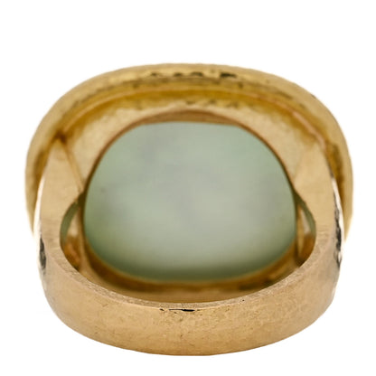 Elizabeth Locke 19K Yellow Gold Venetian Glass Intaglio Cupid Riding Bear Ring 53 6.5 Blue 4 of 6
