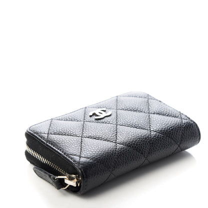 Chanel Caviar Quilted Zip Coin Purse Black 4 of 8