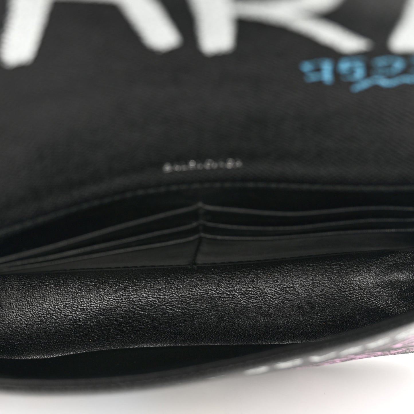 Grained Calfskin Graffiti S BB Round Crossbody Bag Black Multicolor