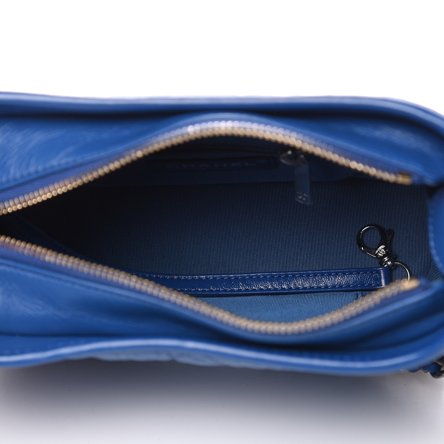 Chanel Aged Calfskin Quilted Small Gabrielle Hobo Blue 5 of 9