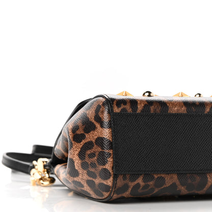 Dolce & Gabbana Dauphine Embellished Leopard Love Patch Medium Miss Sicily Satchel Brown Black 8 of 8