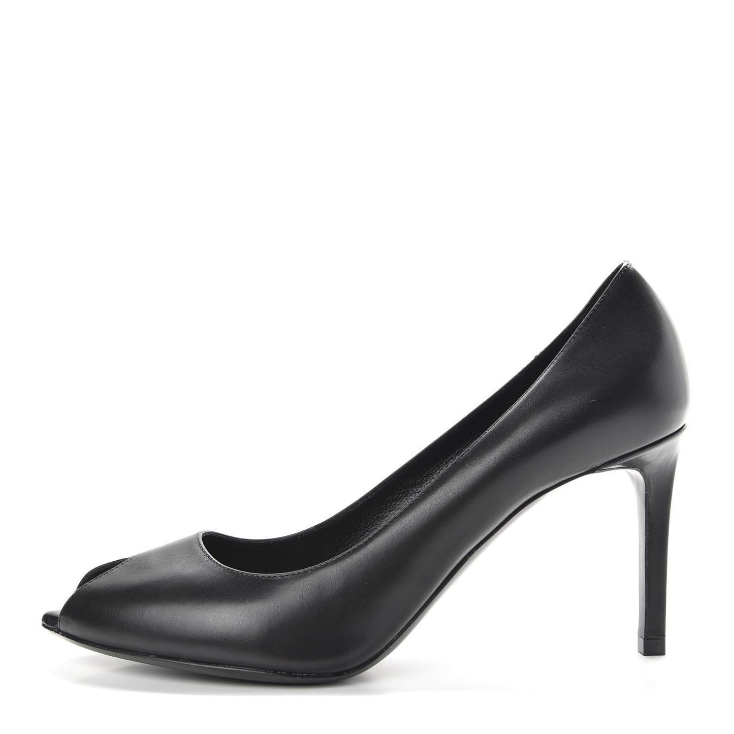 Calfskin Paris Peep Toe 80 Escarpin Pumps 37.5 Black