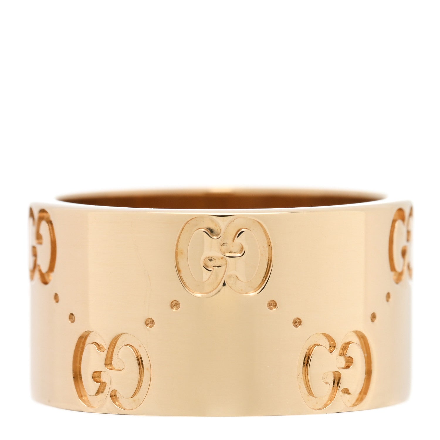 Gucci 18K Yellow Gold 9mm Icon Band Ring 46 3.75 3 of 5