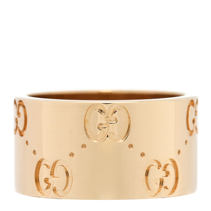 Gucci 18K Yellow Gold 9mm Icon Band Ring 46 3.75 3 of 5