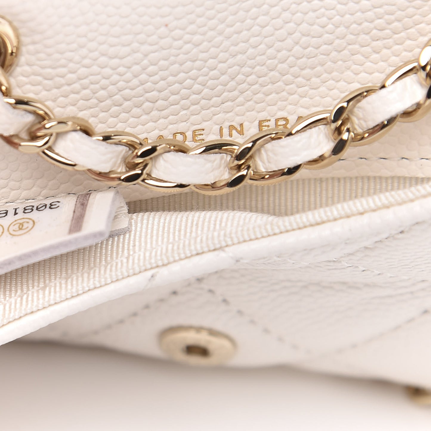 Caviar Quilted Belt Bag White