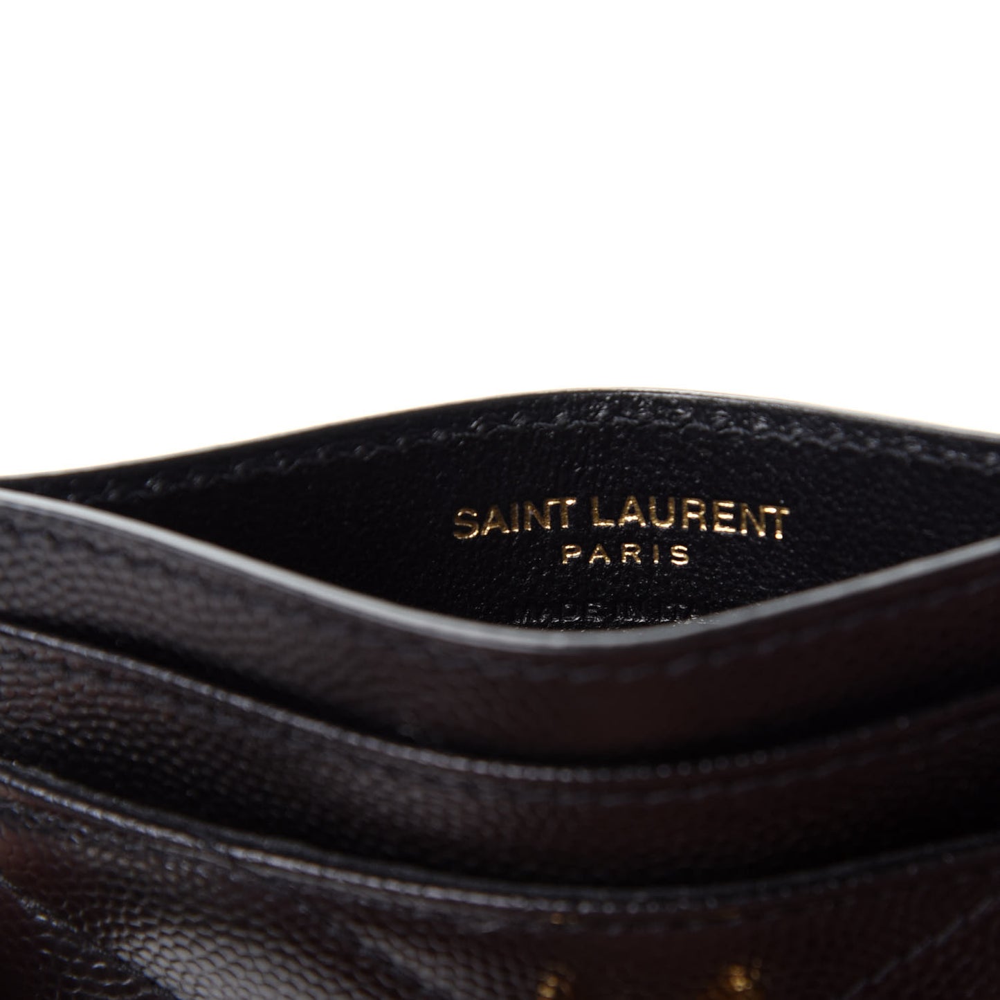 Grain De Poudre Matelasse Chevron Monogram Credit Card Case Black