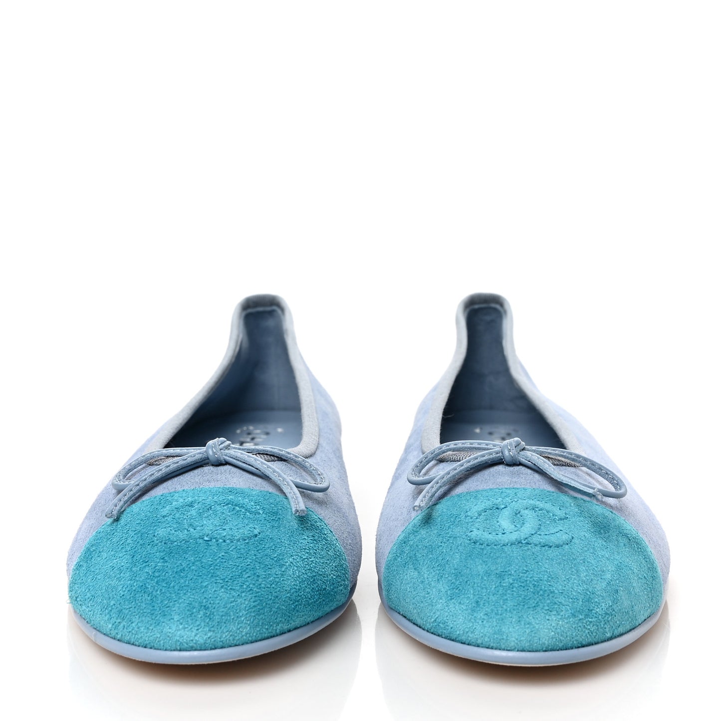Suede Cap Toe CC Ballerina Flats 40.5 Light Blue Turquoise