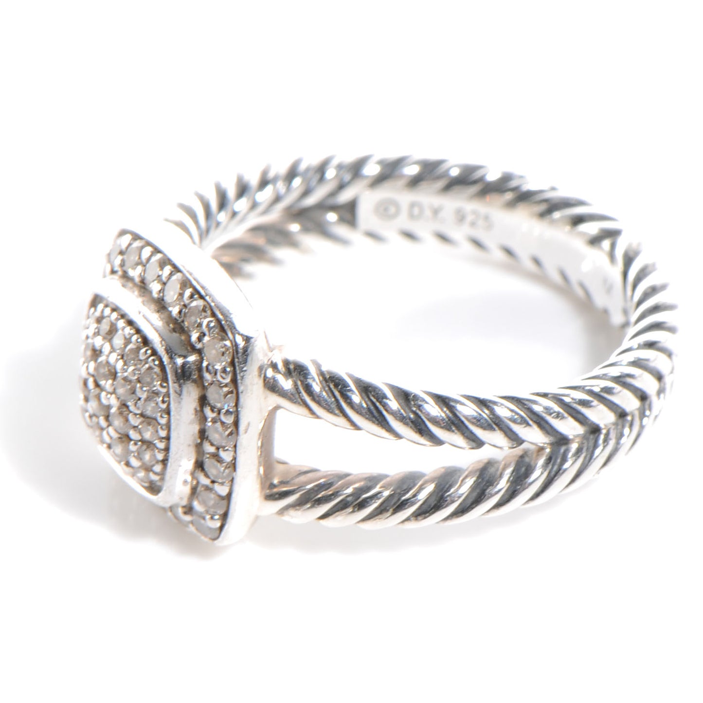 Sterling Silver Diamond 7mm Petite Albion Pave Ring 52 6