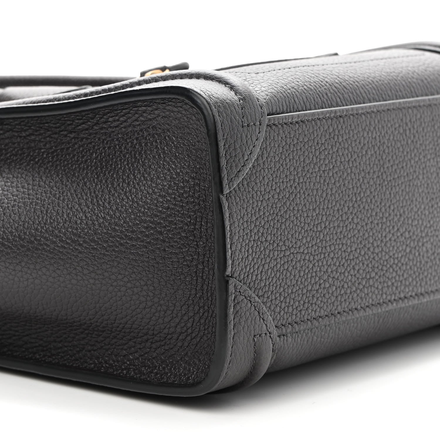 Celine Drummed Calfskin Nano Luggage Liquorice 7 of 8