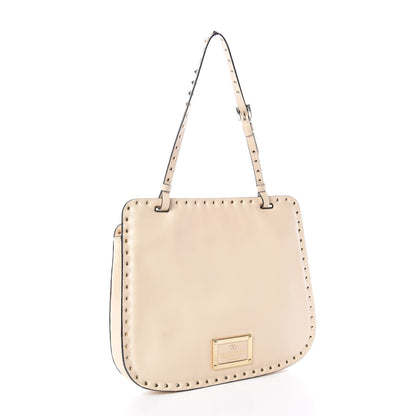 Valentino Garavani Vitello Rockstud Shoulder Satchel Ivory 3 of 10