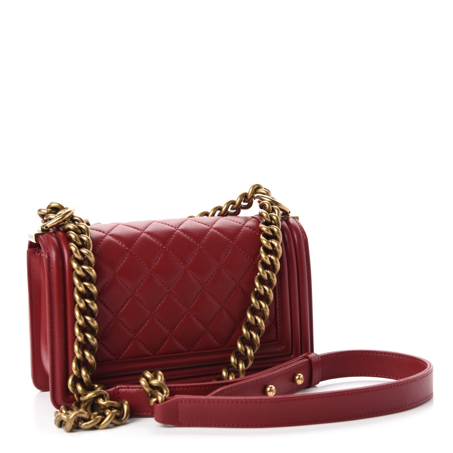 Chanel Lambskin Quilted Small Boy Flap Dark Red 3 of 12