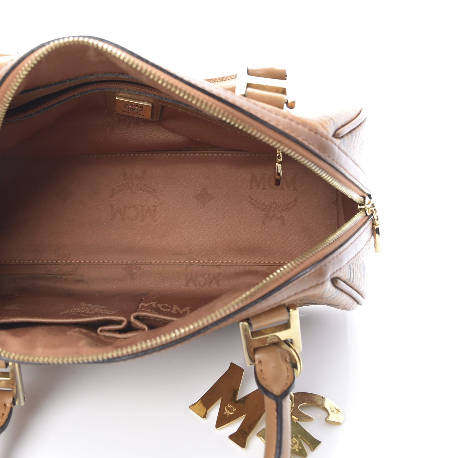 MCM Visetos Boston Bag Cognac 5 of 19