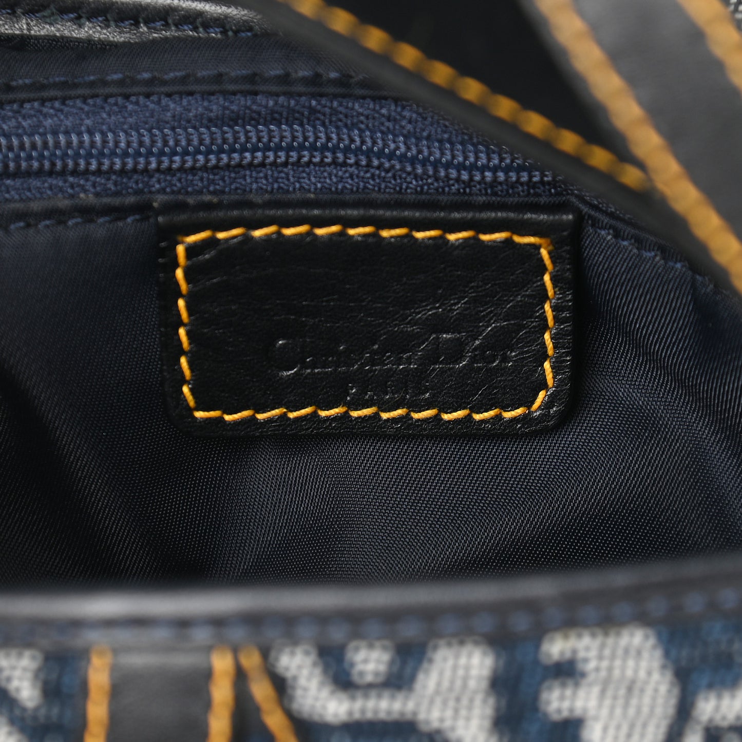 Monogram Double Saddle Bag Navy Blue