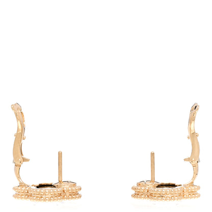 Van Cleef & Arpels 18K Yellow Gold Black Onyx Vintage Alhambra Earrings 3 of 5