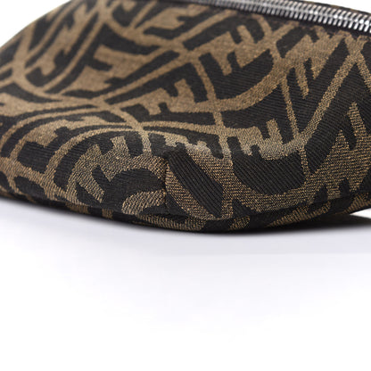 Fendi X SARAH COLEMAN Fabric Jacquard Vitello Century Matte FF Vertigo Kids Belt Bag Moro Black 15 of 15