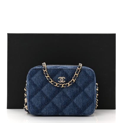 Chanel Printed Denim CC Camera Case Blue 10 of 10