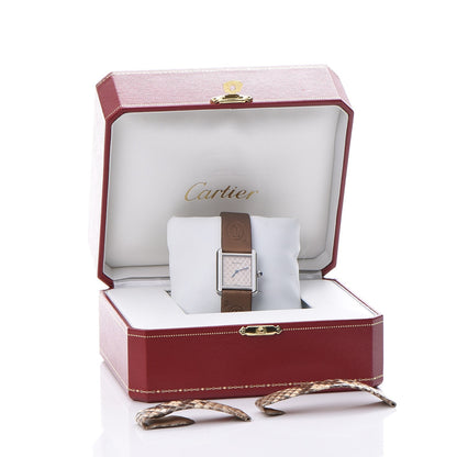 Cartier Stainless Steel Satin 24mm Tank Solo Python Quartz Watch Taupe 12 of 12