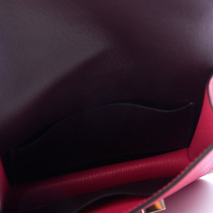 Hermes Evercolor Verso Constance Slim Wallet Framboise Rouge Sellier 6 of 7