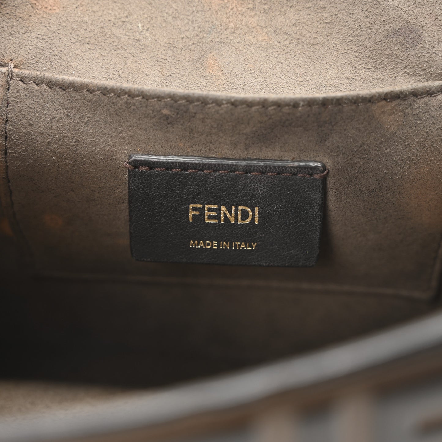 Vitello Century F is Fendi Bi-Color FF 1974 Embossed Small Kan I Shoulder Bag Maya Black