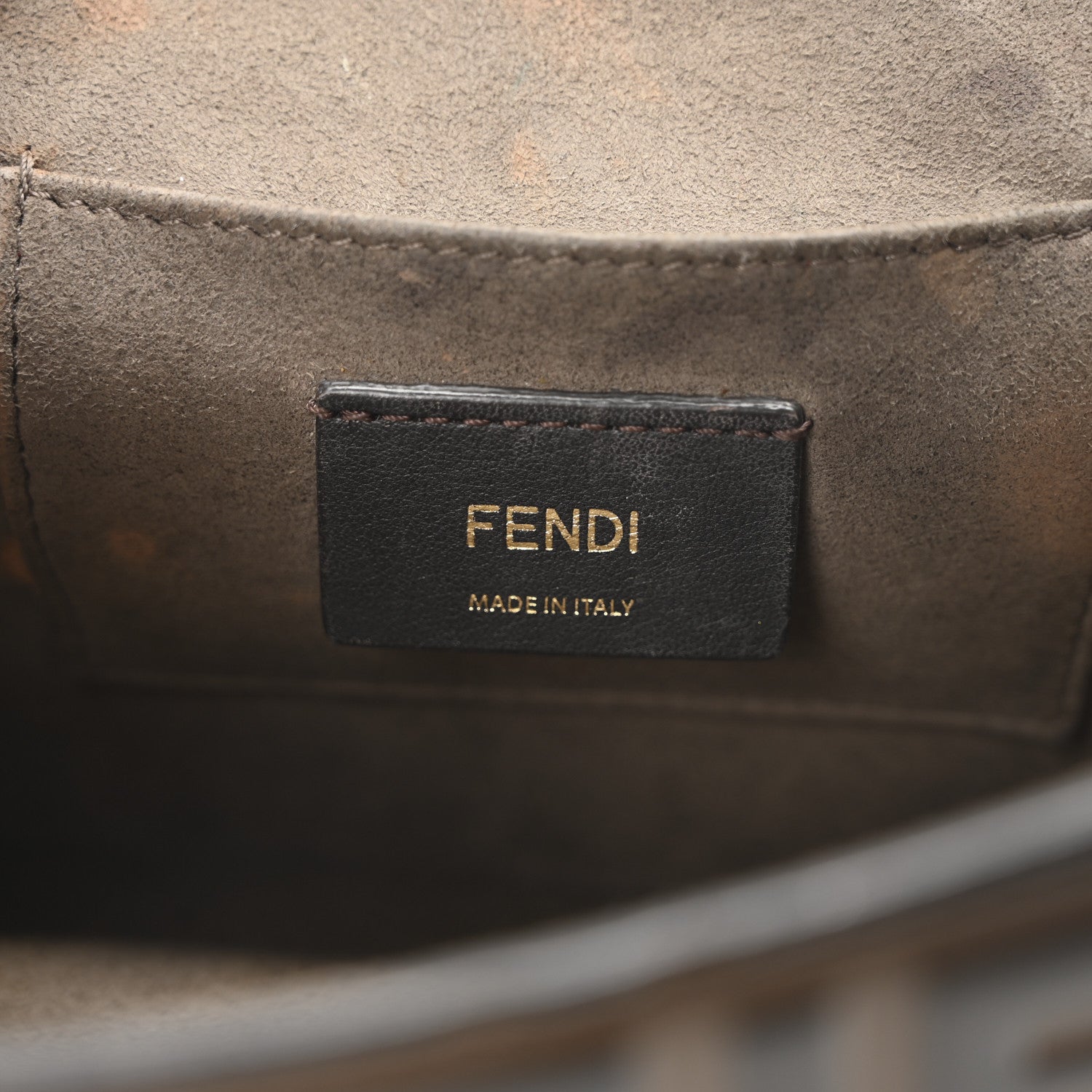 Fendi Vitello Century F is Fendi Bi-Color FF 1974 Embossed Small Kan I Shoulder Bag Maya Black 6 of 11