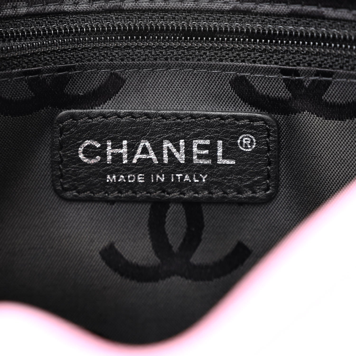 Chanel Calfskin Quilted Cambon Pochette Pink Black 6 of 12
