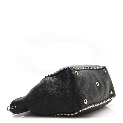Valentino Garavani Vitello Medium Rockstud Tote Black 4 of 9