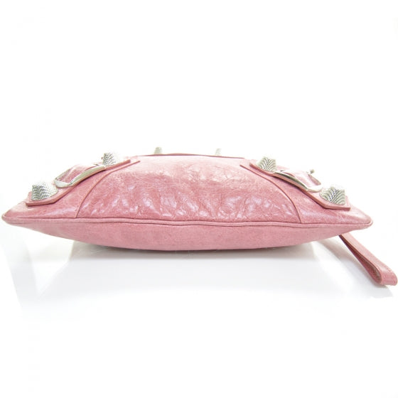 Agneau Giant Flat Handle Clutch Framboise