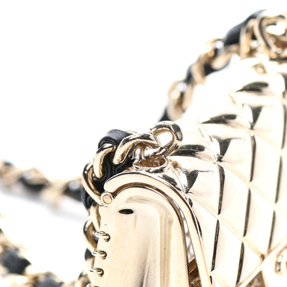Chanel Metal Lambskin Chain Micro Bag Necklace Gold Black 6 of 6