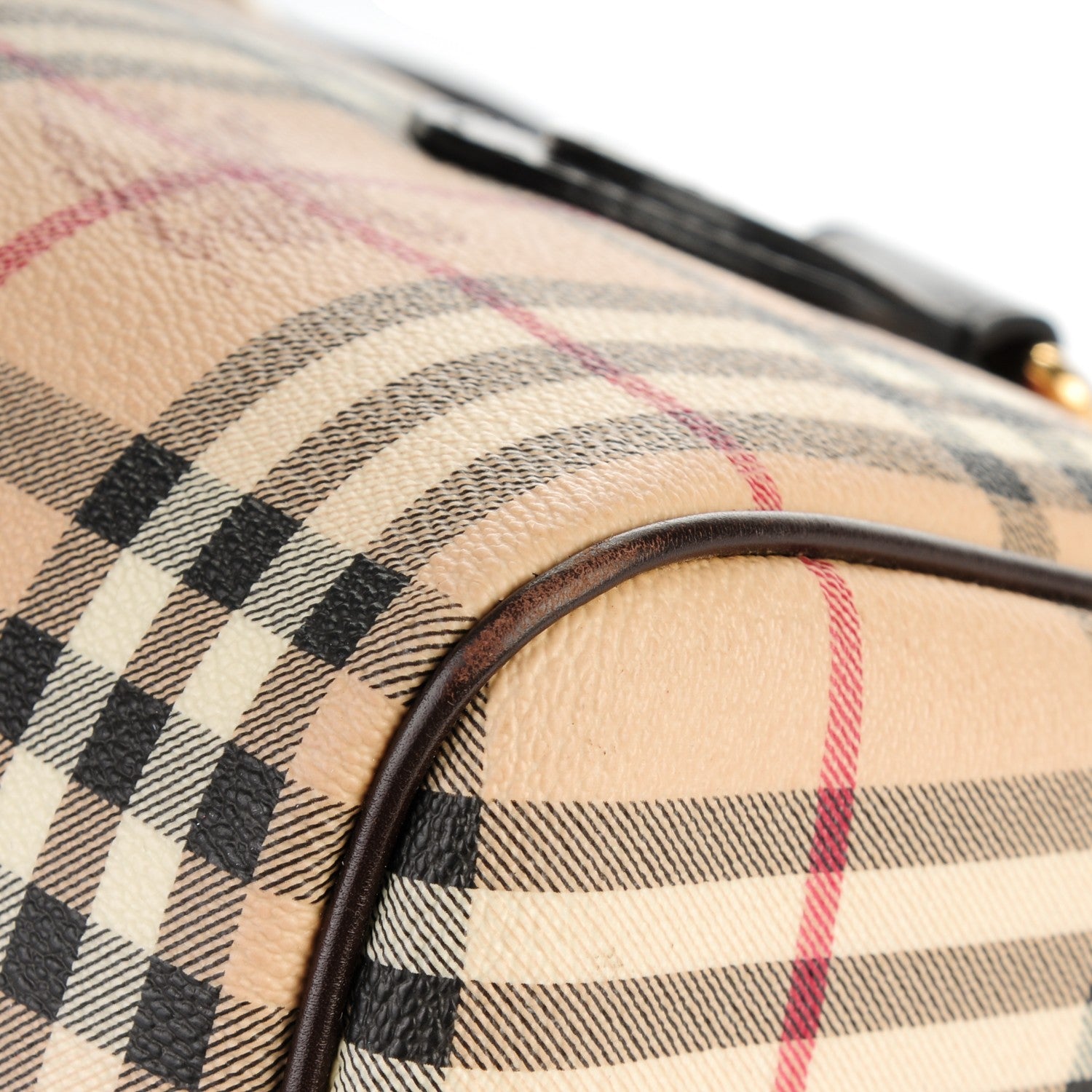Burberry Haymarket Check Small Chester Bowling Bag Chocolate 6 of 9