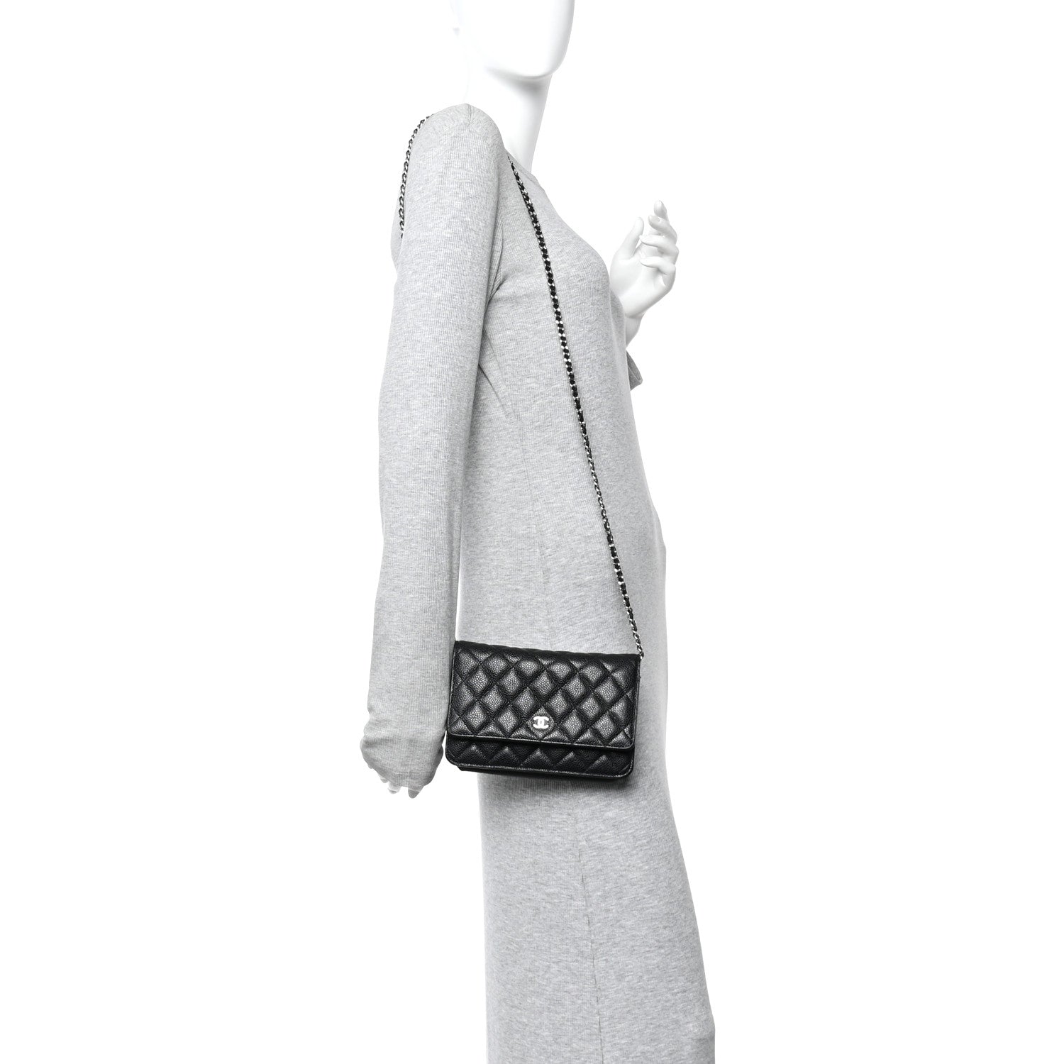 Chanel Caviar Quilted Wallet on Chain WOC Black 2 of 12