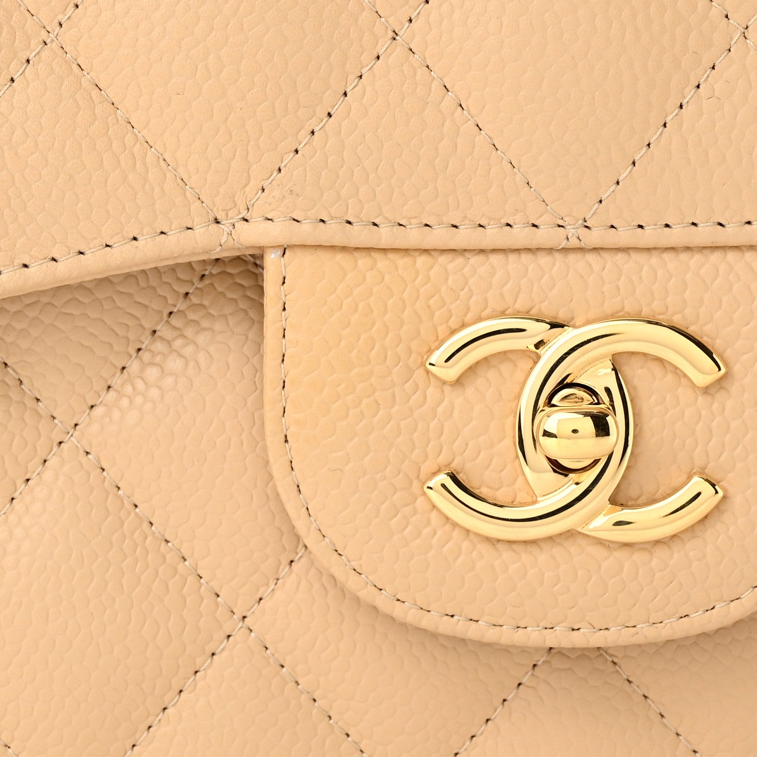 Chanel Caviar Quilted Jumbo Double Flap Beige 11 of 12