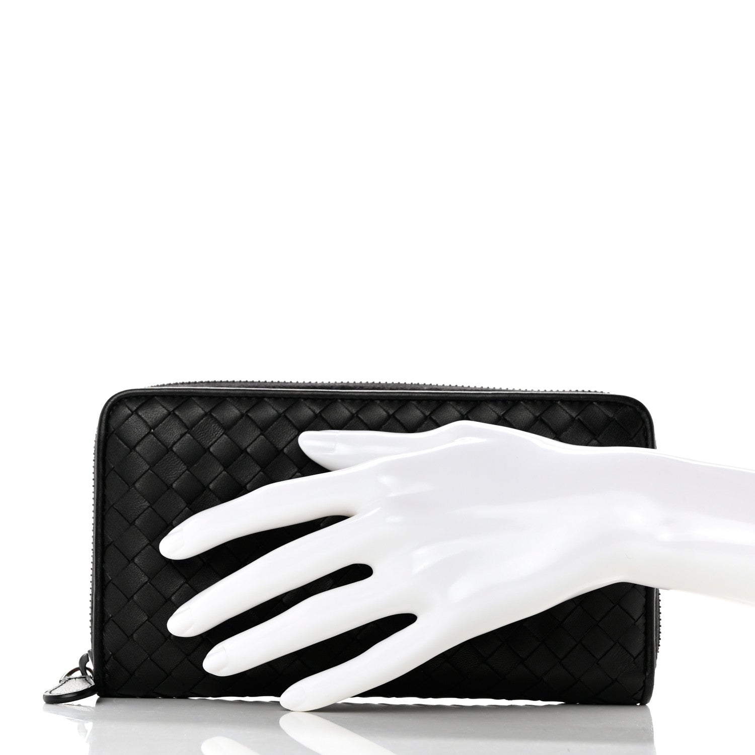 Bottega Veneta Nappa Intrecciato Zip Around Wallet Black 2 of 8