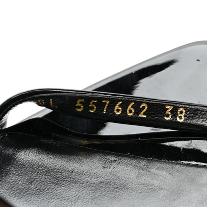 Saint Laurent Patent Calfskin Opyum 110 Sandals 38 Black Gold 9 of 11