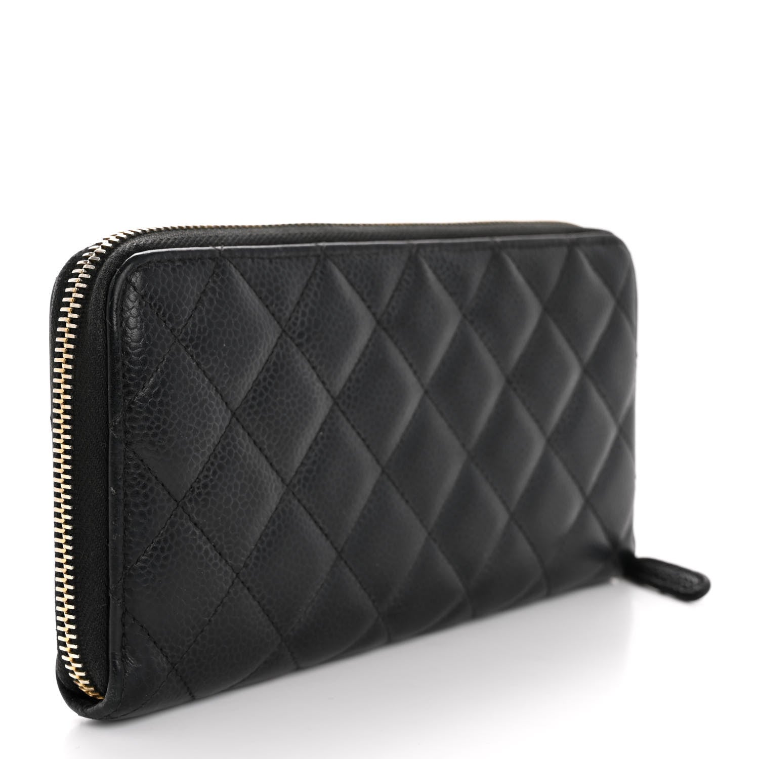 Chanel Caviar Quilted Large Gusset Zip Around Wallet Black 3 of 15