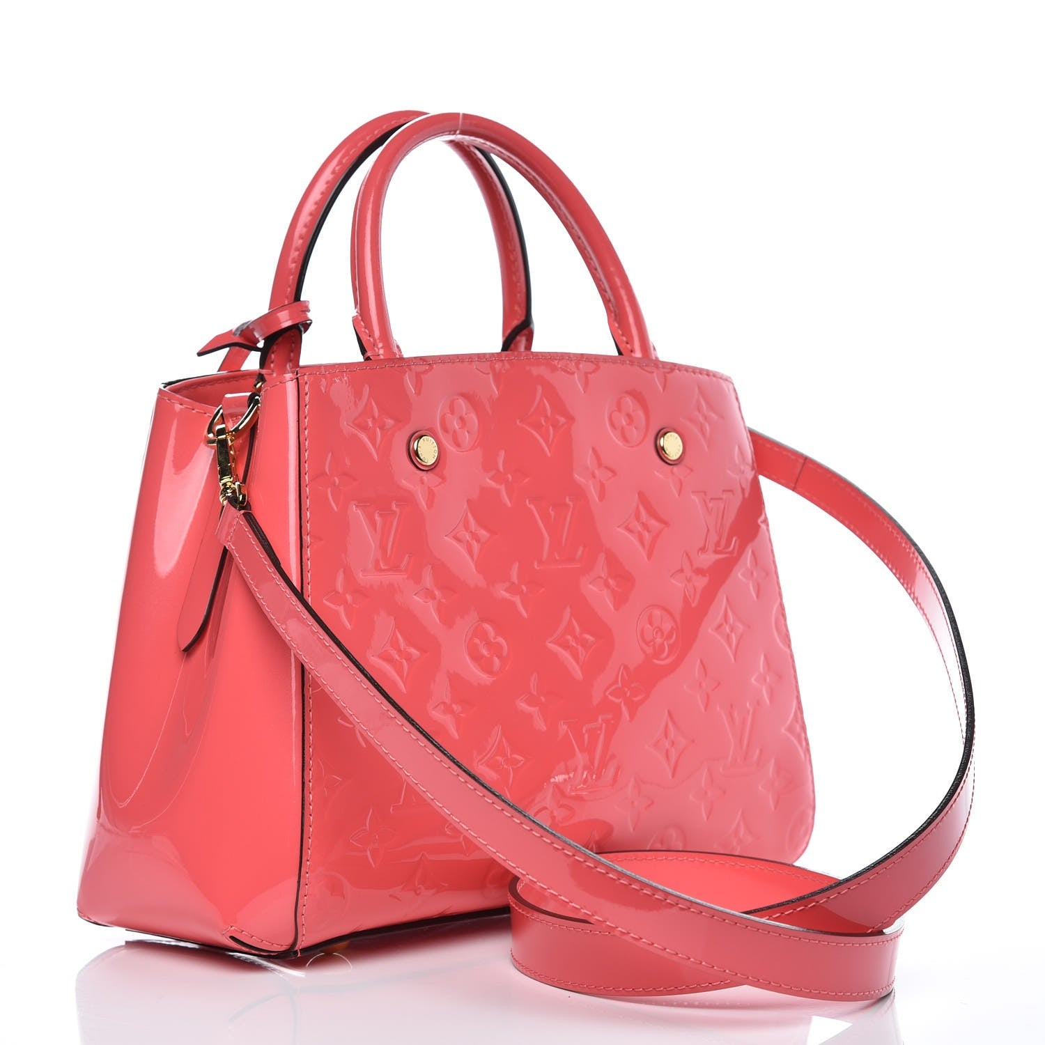 Louis Vuitton Vernis Montaigne BB Rose Litchi 3 of 7