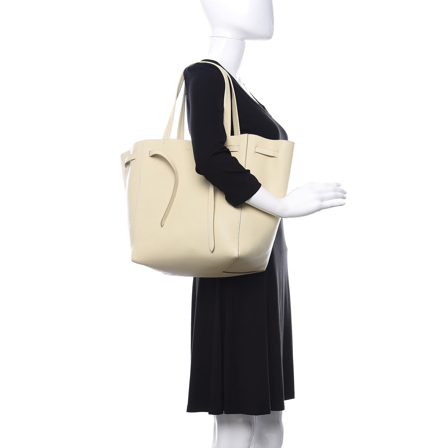 Celine Soft Grained Calfskin Small Belt Cabas Phantom Chalk 2 of 10