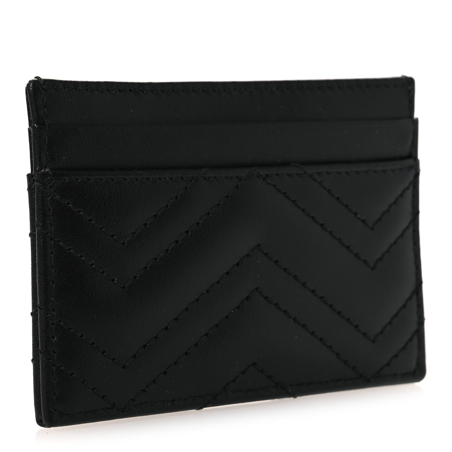 Calfskin Matelasse GG Marmont Card Holder Black