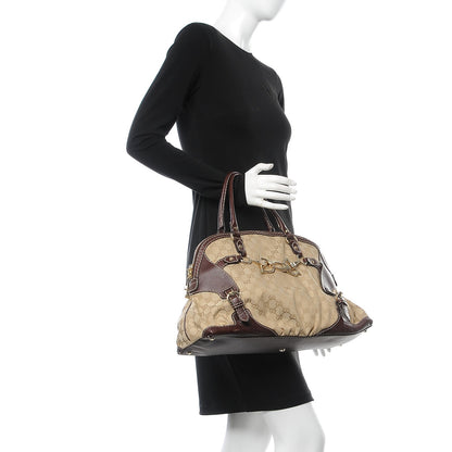 Gucci Monogram Medium Horsebit Nail Boston Brown 2 of 8
