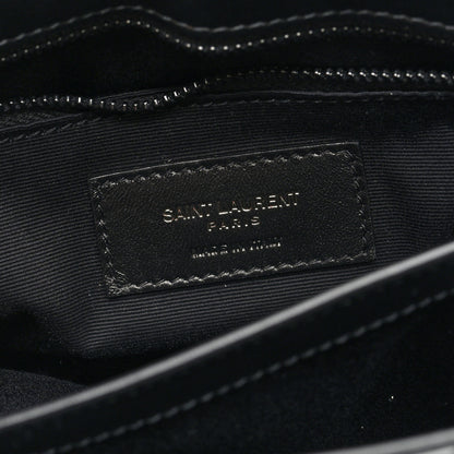 Saint Laurent Calfskin Y Quilted Monogram Monochrome Toy Loulou Crossbody Bag Black 6 of 9